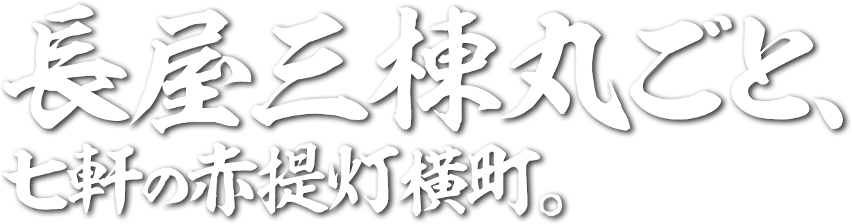 長屋三棟丸ごと、七軒の赤提灯横町。